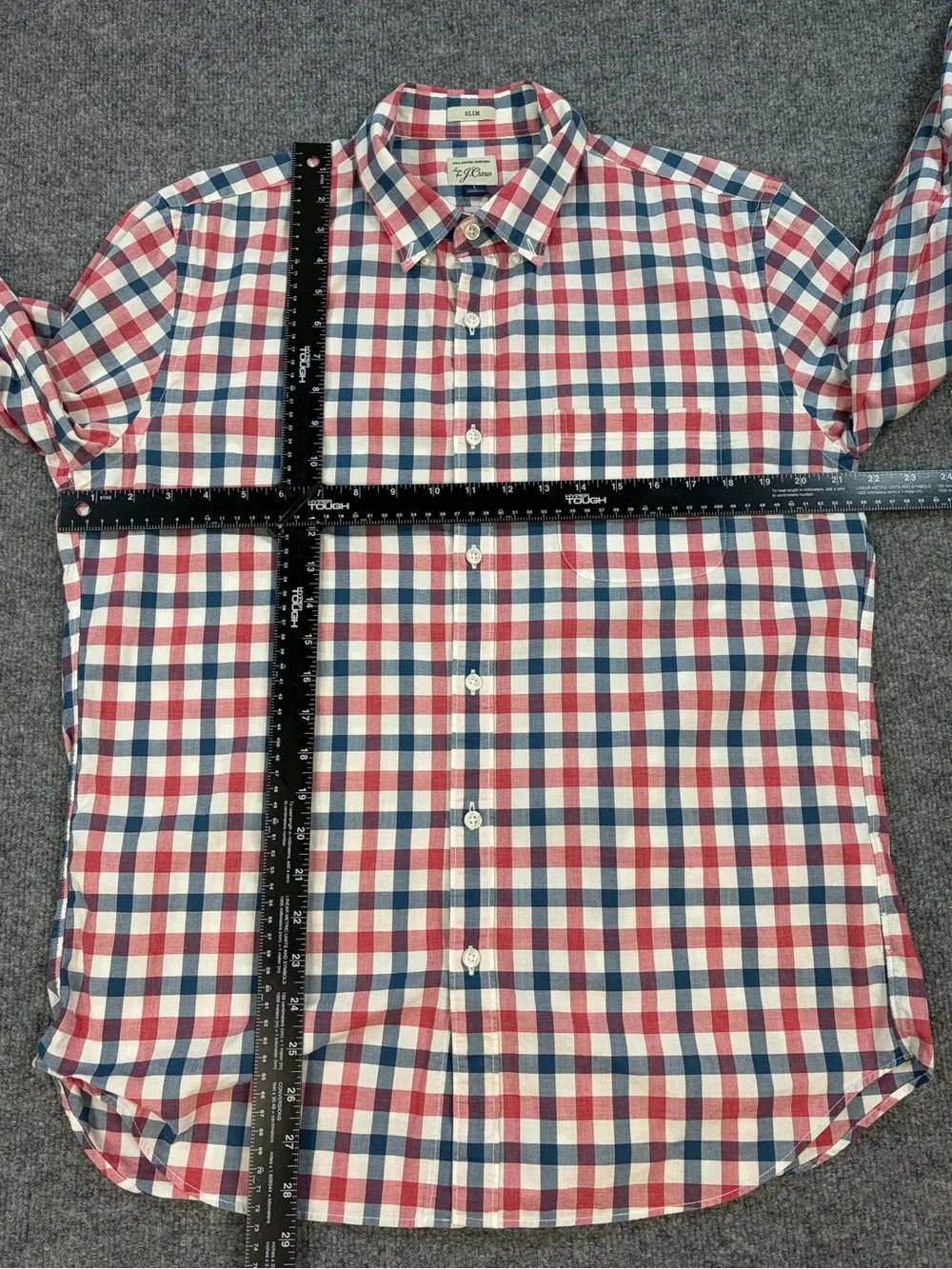 J.Crew Factory Slim Fit Plaid Button Down Shirt Men’s L 100% Cotton Americana